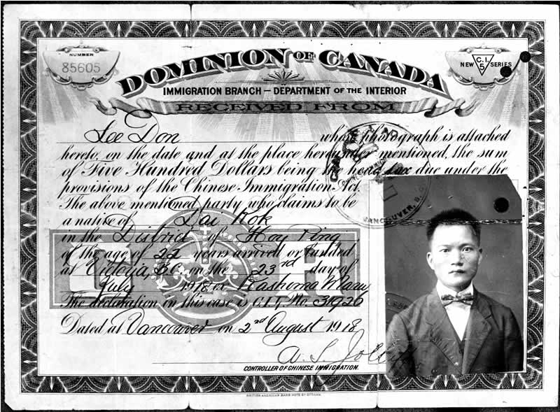 La Taxe D entr e Et La Loi D exclusion Des Chinois Comment Un 